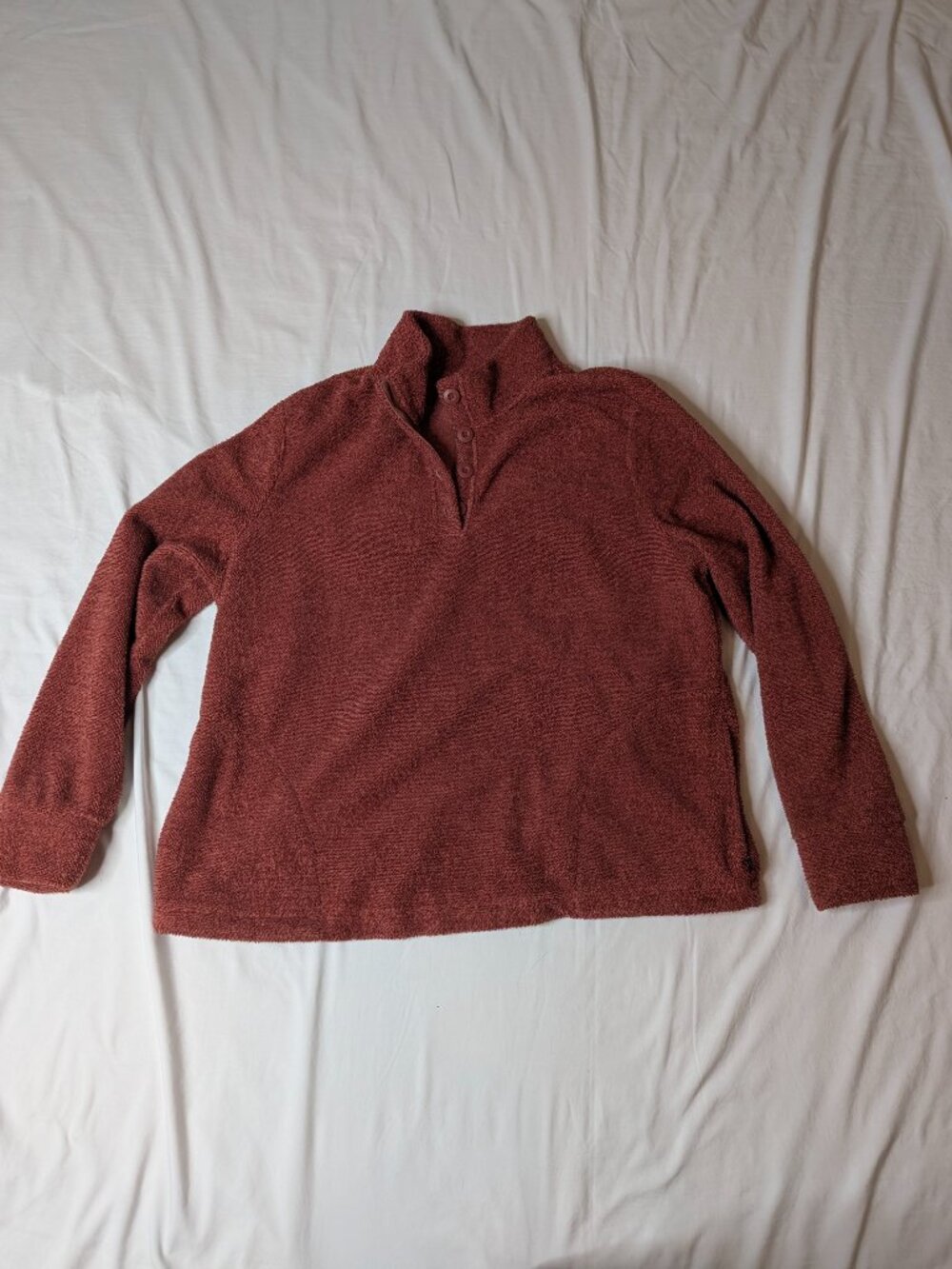 Eddie Bauer Women's Fleece Pullover, Brick Red in Size XL